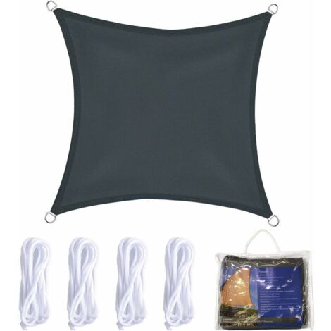 Voile d'Ombrage Rectangulaire 2x2m Toile d Ombrage Voile de Soleil Imperméable Respirant Protection des Rayons UV pour Camping Terrasse Jardin Balcon Extérieur Piscine,Gris