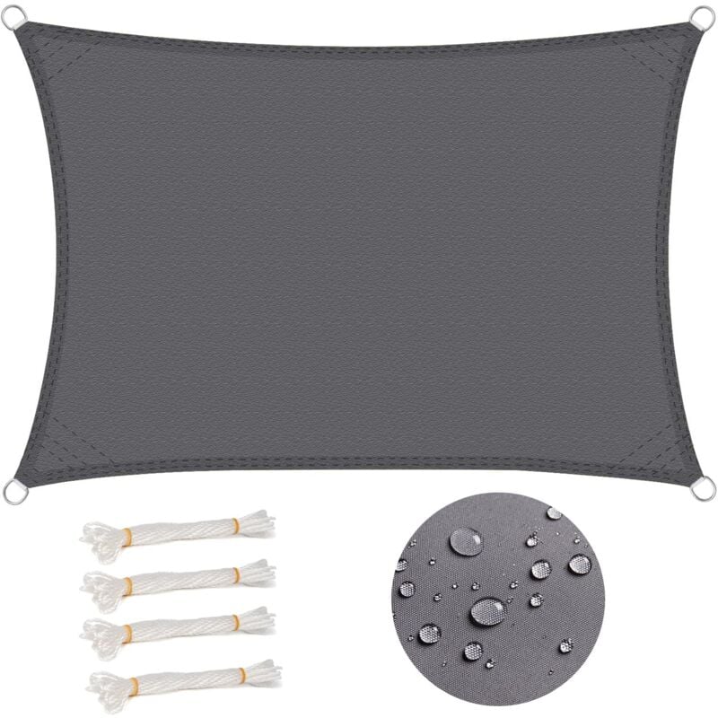 Beijiyi - Voile d'ombrage rectangulaire 2x3 m Imperméable Anti 93% uv résistant à l'eau Protection Contre Le Vent Polyester avec Protection uv pour