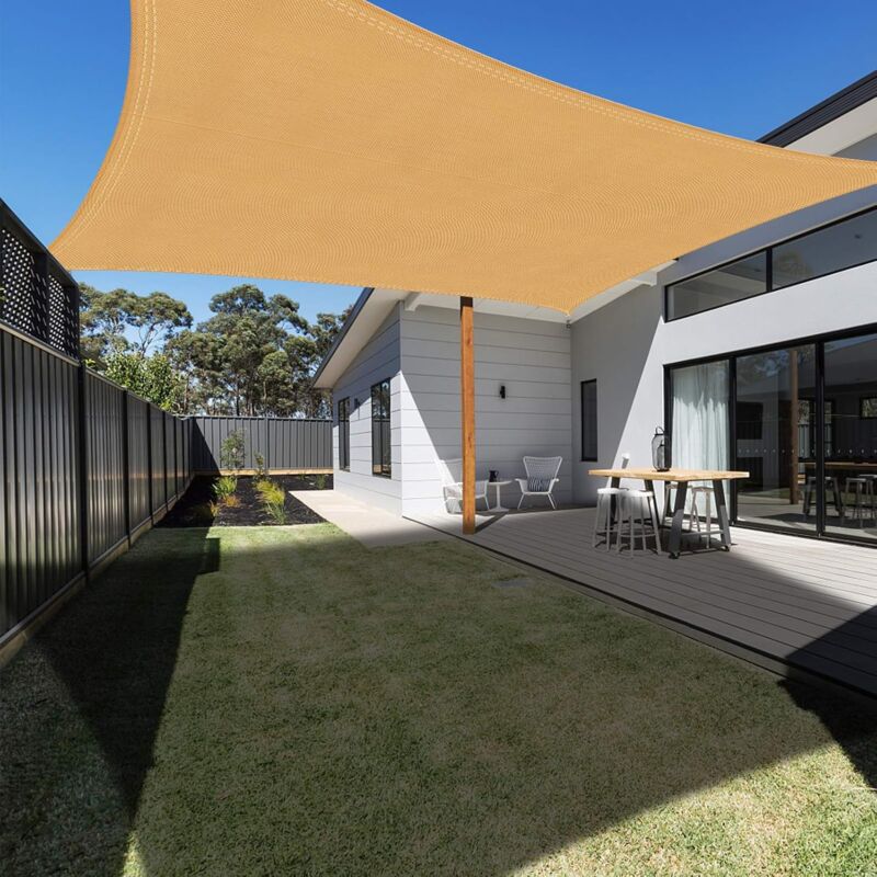 Mereteet - Ineasicer Voile d'ombrage Rectangulaire 2x3m Sable, Auvent Imperméable uv Protection pour Jardin Terrasse Extérieur Patio Piscine avec