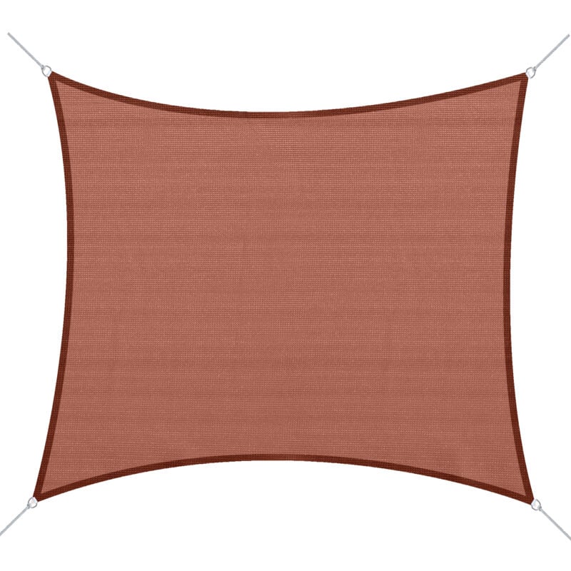 Voile d'ombrage rectangulaire 3 x 4 m polyéthylène haute densité résistant aux uv rouge