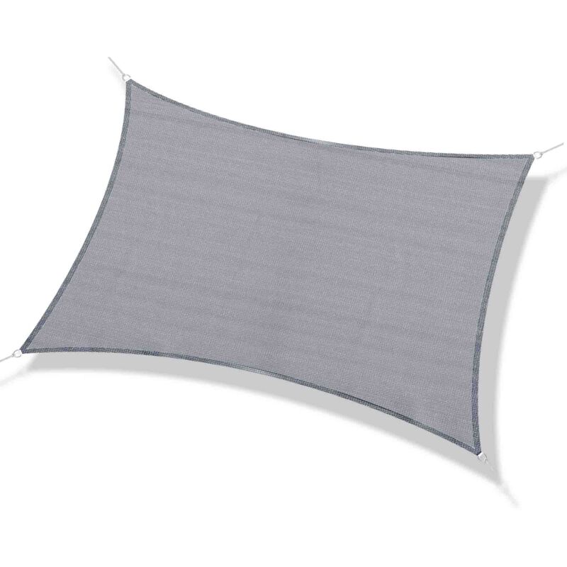 Outsunny - Voile d'ombrage rectangulaire anti-UV hdpe 4L x 3l m gris