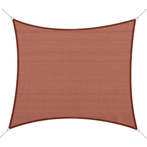Voile d'ombrage rectangulaire 3 x 4 m polyéthylène haute densité résistant aux UV rouge
