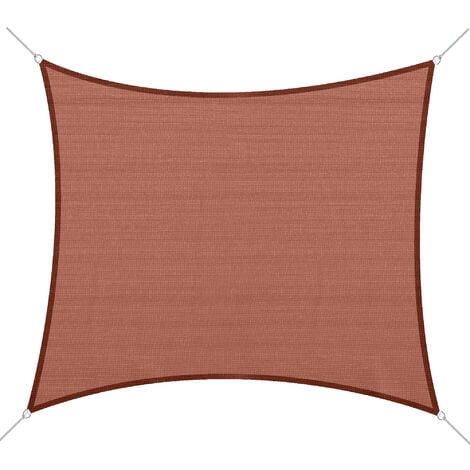 Voile d'ombrage rectangulaire 3 x 4 m polyéthylène haute densité résistant aux UV rouge