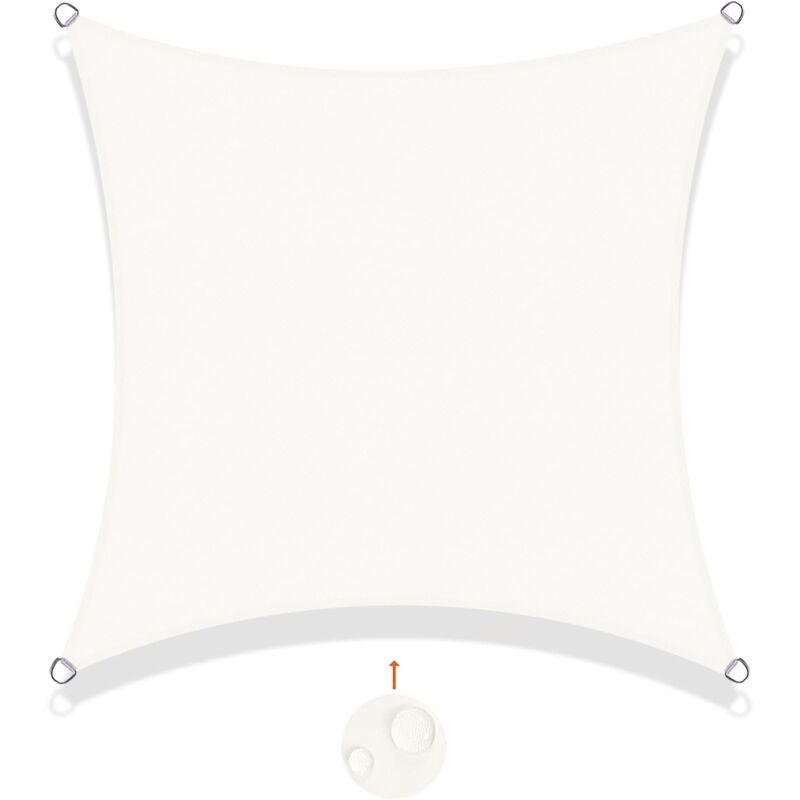 Vela de Sombra Rectangular 3x3m Vela de Sombra Impermeable Protección UV para Patio Jardín Terraza Balcón al Aire Libre Crema