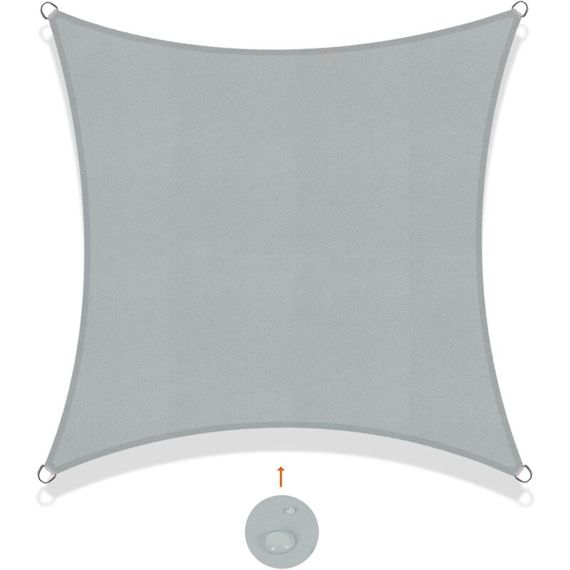 Toldo rectangular 3x3m toldo impermeable protección uv para terraza jardín terraza exterior balcón gris claro