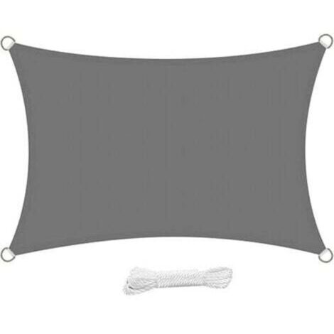 Voile d'ombrage Rectangulaire 3x4 Mètre Imperméable Voile Ombrage résistant à l'eau Anti UV 4x3 m pour Jardin Terrasse Patio,Gris
