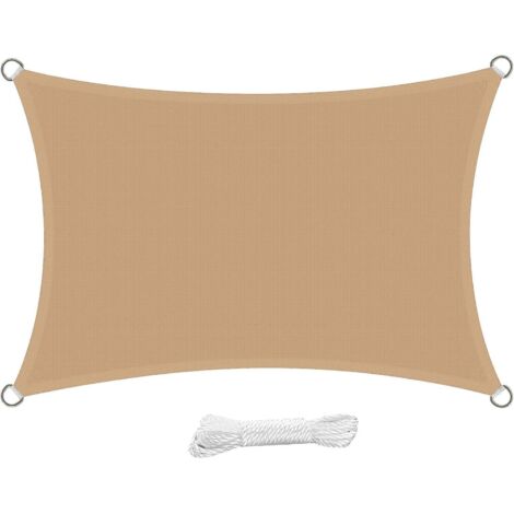 voile D'ombrage Rectangulaire 3x4 Mtre Impermable Voile Ombrage Rsistant  L'eau Anti Uv 4x3 M Pour Jardin Terrasse Patio,sable