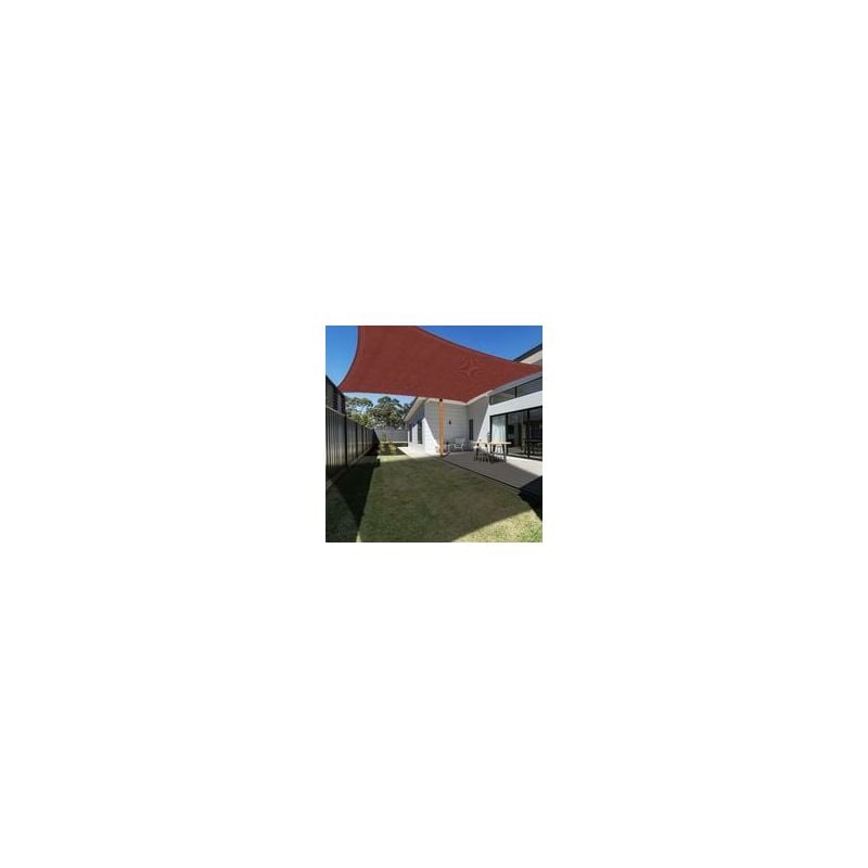 Voile d'ombrage Rectangulaire 3x4m Rouge Brique, Auvent Imperméable UV Protection pour Jardin Terrasse Extérieur Patio Piscine avec Corde Libre