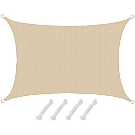 Voile d'ombrage rectangulaire 3x5 m en HDPE – Protection UV 80% – Résistante à la déchirure et à l'usure – Installation facile balcon terrasse – Amanka