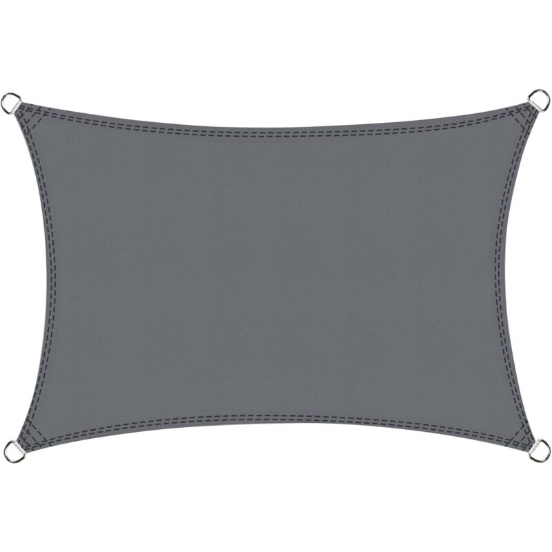 Voile d'ombrage Rectangulaire 3x5m Imperméable Toile Ombrage uv Protection pour Patio Jardin, Terrasse,Extérieur, Balcon,Couleur Gris