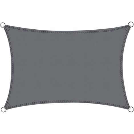 Voile d'ombrage Rectangulaire 3x5m Impermable Toile Ombrage UV Protection pour Patio Jardin, Terrasse,Extrieur, Balcon,Couleur Gris