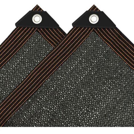 voile d'ombrage rectangulaire 3x6m résistant aux UV oeillet 90% noir auvent de jardin patio auvent tissu UV pour plantes piscine maison