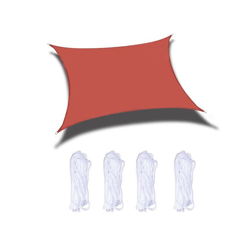 Voile d'ombrage rectangulaire 4 x 6 m toile solaire taud de soleil brique terracotta