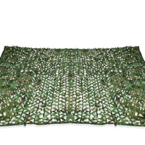 Voile d'ombrage rectangulaire 4x3 m camouflage vert – Protection solaire UV – Fixation rapide sur murs et arbres – Polyester léger