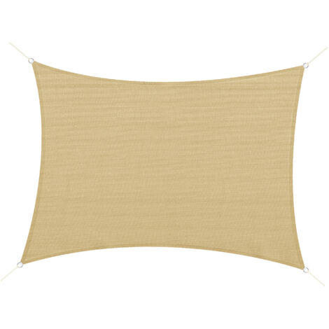 Voile d'ombrage rectangulaire 4x3m, HDPE haute densité, anti-UV, beige