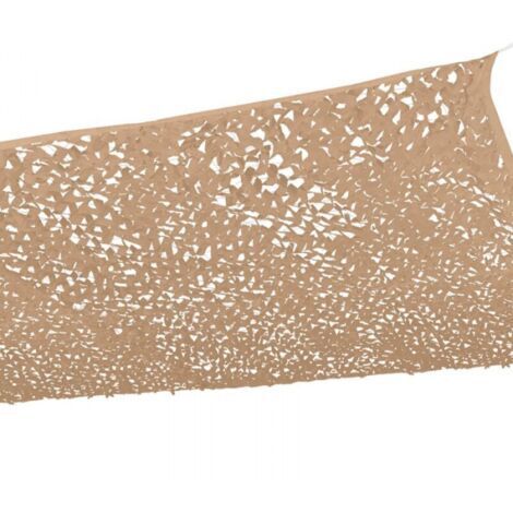 Voile d'ombrage rectangulaire 4x4 M camouflage sable – Polyester ajouré anti-UV – Installation facile avec cordes de fixation