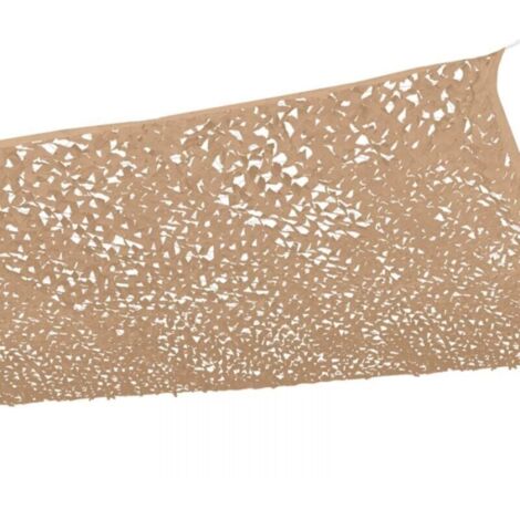 Voile d'ombrage rectangulaire 4x4 M camouflage sable – Polyester ajouré anti-UV – Installation facile avec cordes de fixation