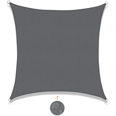 Voile d'ombrage Rectangulaire 4x4m Imperméable Toile Ombrage UV Protection