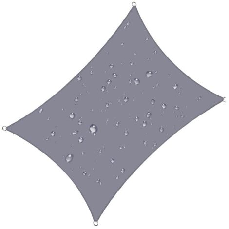 Voile d\'ombrage rectangulaire 4x5 m Impermable Anti 93% UV rsistant l\'eau Protection Contre Le Vent Polyester avec Protection UV pour Jardin terrasse Camping Gris