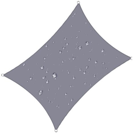 Voile d'ombrage rectangulaire 4x5 m Impermable Anti 93% UV rsistant l'eau Protection Contre Le Vent Polyester avec Protection UV pour Jardin terrasse Camping Gris