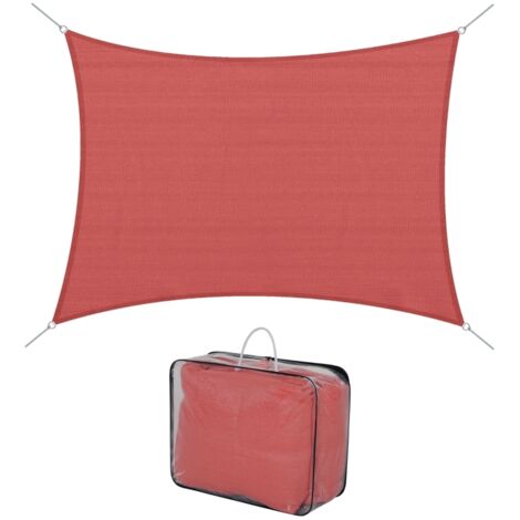 Voile d’ombrage rectangulaire 4x6m 185g/m² anti-UV pour piscine jardin terracotta