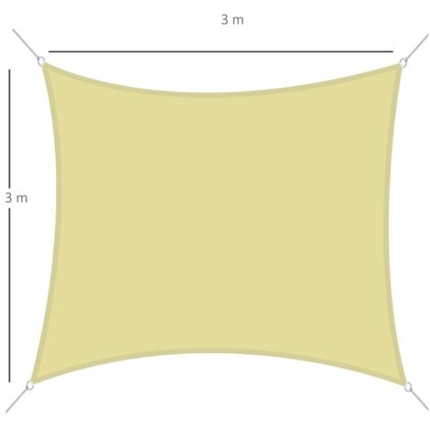 Voile d’ombrage rectangulaire 4x6m HDPE anti-UV jardin terrasse balcon couleur sable