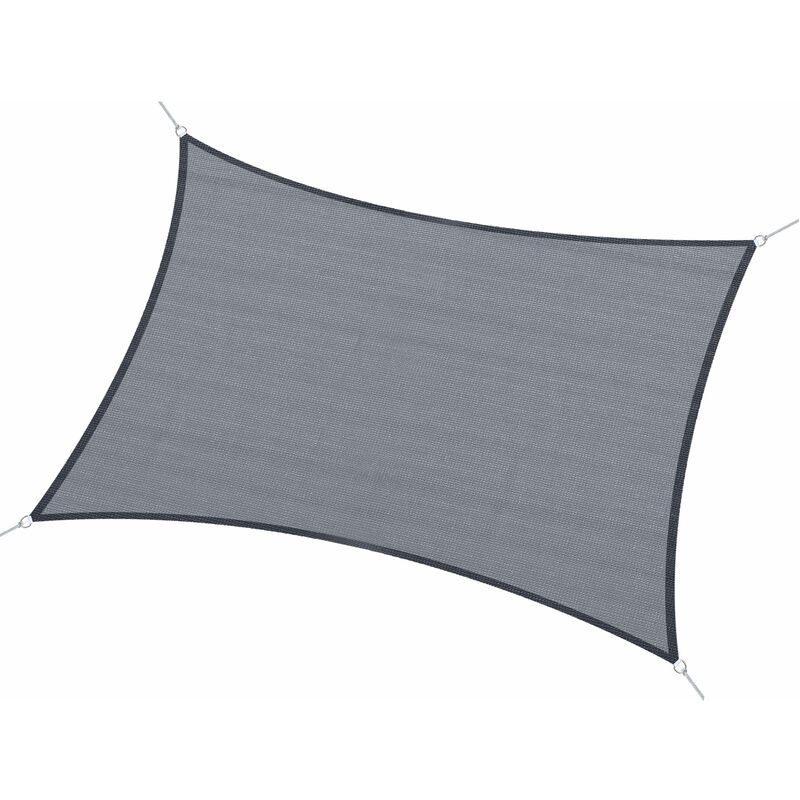 Voile d'ombrage rectangulaire 6L x 4l m hdpe gris - Gris