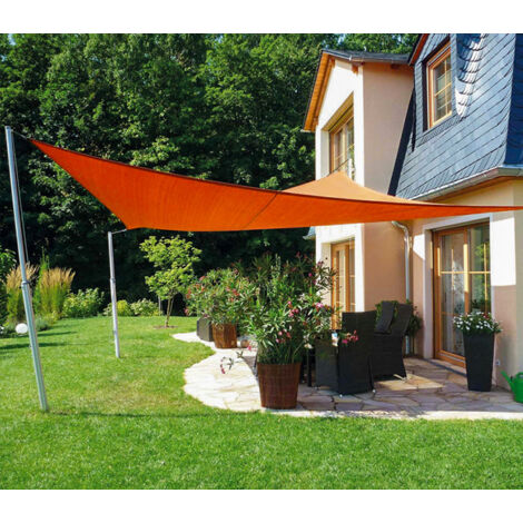 Voile d'ombrage rectangulaire 6x4m perméable à suspendre  Couleur: Terracotta