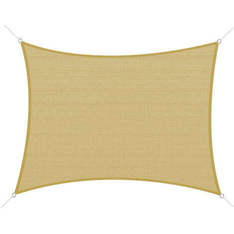 Voile d'ombrage rectangulaire 6x4m toile HDPE beige