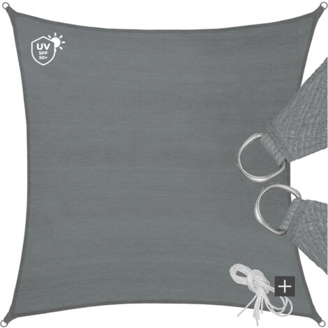 Tectake – Voile d'ombrage rectangulaire 5,4m x 5,4m – Protection UV 50+ – 100% polyéthylène – Œillets en acier inoxydable