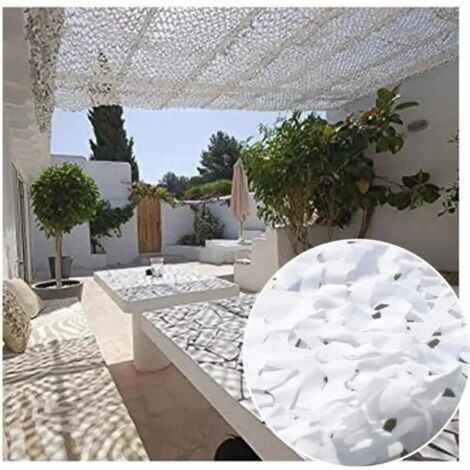 Voile d'ombrage rectangulaire camouflage blanc 3x3m - Lot de 2 - Protection anti-UV