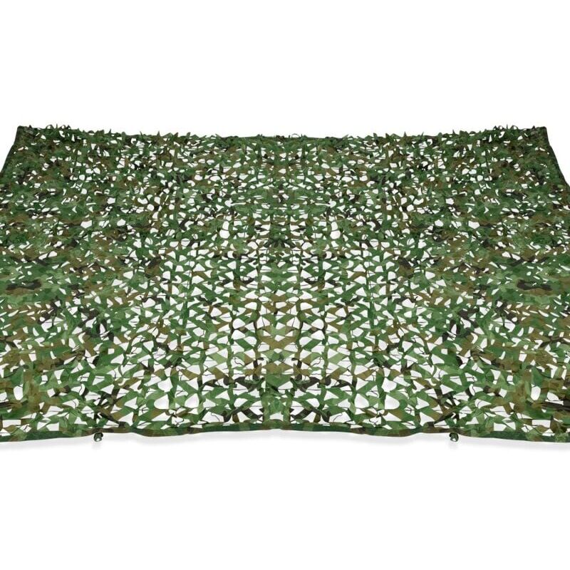 Voile D'Ombrage Rectangulaire Design Camouflage Shade 4x5 m Vert Plaid
