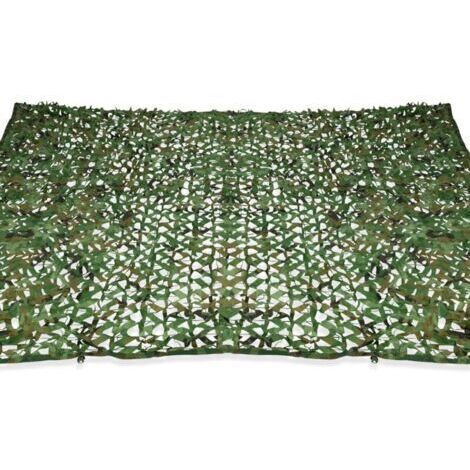 Voile D'Ombrage Rectangulaire Design Camouflage Shade 3x5 M Vert Plaid