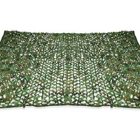 Voile d'ombrage rectangulaire design ombrière camouflage 3x5 M treillis vert