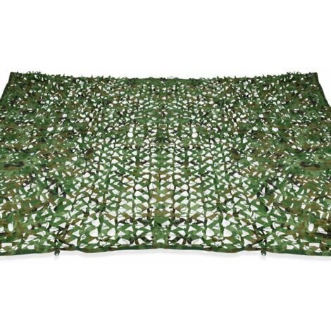 Voile d'ombrage rectangulaire design ombrière camouflage 3x5 M treillis vert-INHHUB