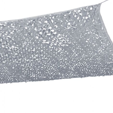 Voile d'ombrage rectangulaire design ombrière camouflage 4x6 M gris clair - Gris