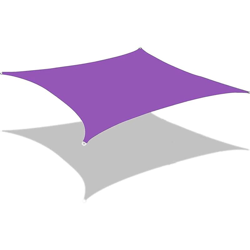 Voile d'ombrage rectangulaire d'extérieur, imperméable, tissu oxford, 3 x 4 mètres (violet)