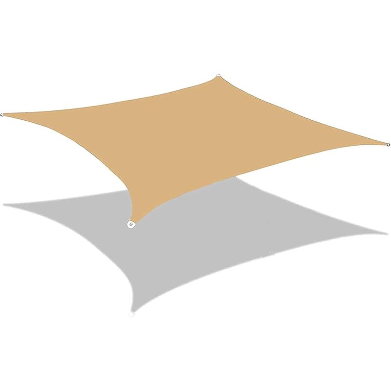 Voile d'ombrage rectangulaire d'extérieur, imperméable, tissu oxford, 3 x 4 mètres (jaune sable)