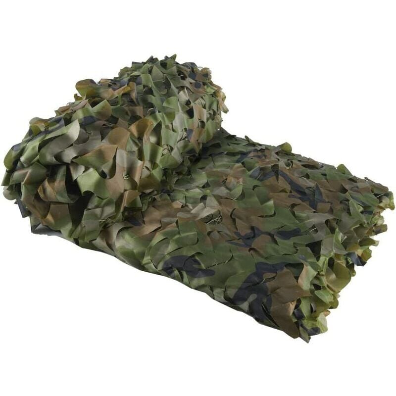 Voile d'ombrage rectangulaire en maille de camouflage vert, design camouflage, 3x4 mètres