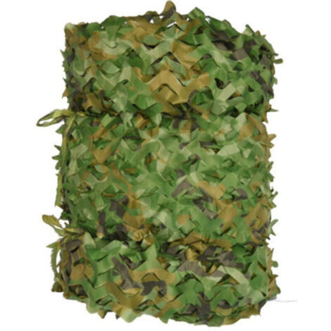 Voile d'ombrage rectangulaire en maille de camouflage verte, 3x4m, design camouflage
