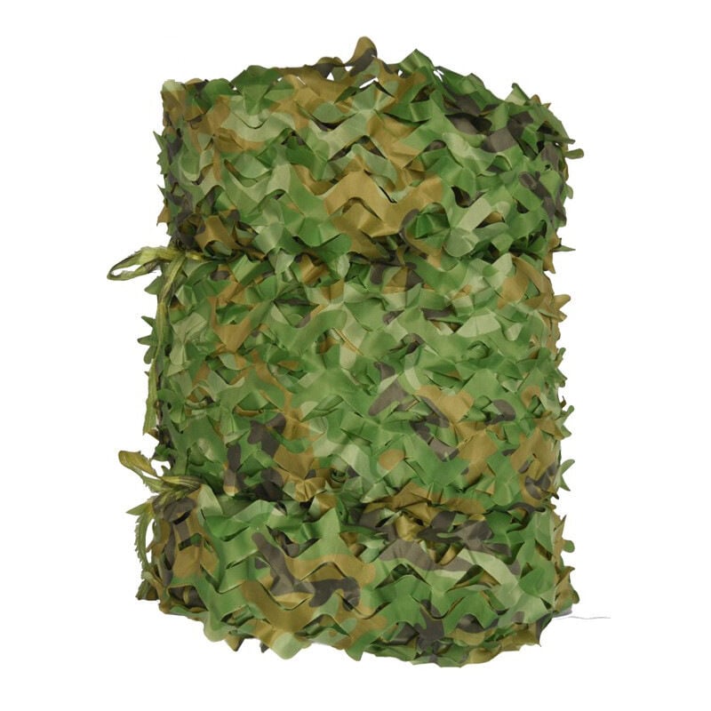 Linghhang - Voile d'ombrage rectangulaire en maille de camouflage verte, 4x5m, design camouflage