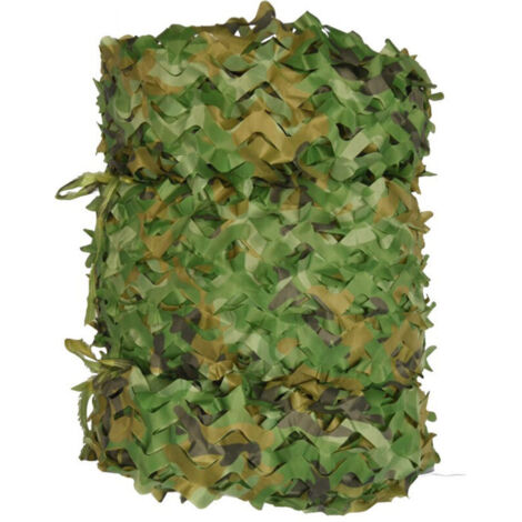 Voile d'ombrage rectangulaire en maille de camouflage verte, 4x5m, design camouflage