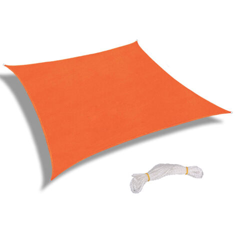 Voile d'ombrage rectangulaire en polyester Oxford pour jardin, terrasse et patio, 2.5x2.5m, couleur orange rouge
