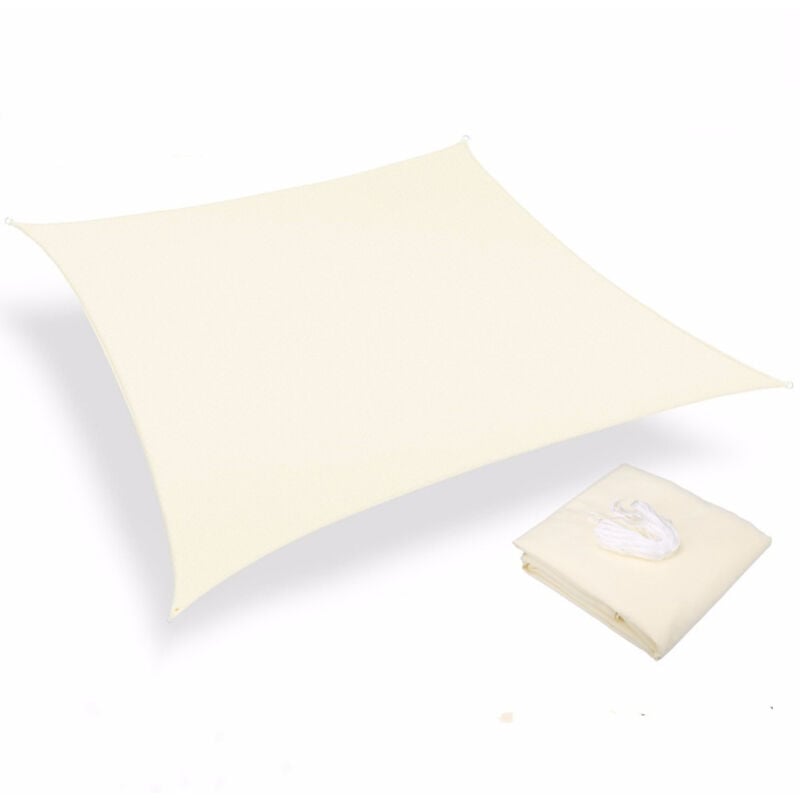 Qiyao - Voile d'ombrage rectangulaire imperméable 2x3m, tissu d'ombrage imperméable pour jardin et terrasse, Protection uv, blanc laiteux