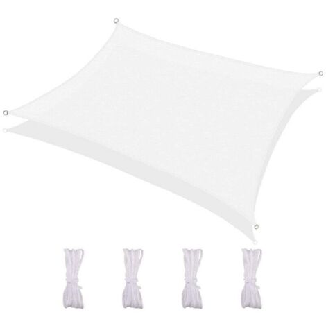Voile d'ombrage rectangulaire, imperméable et résistant aux UV, pour terrasse, jardin, pelouse, 2,5 x 3 m, blanc