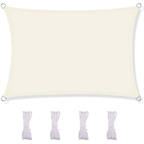 Voile d'ombrage rectangulaire, imperméable et résistant aux UV, pour terrasse, jardin, pelouse, 3 x 3 m, beige