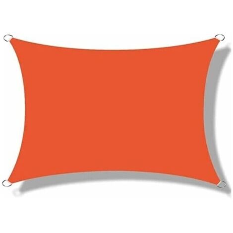 Voile d'ombrage rectangulaire. Imperméable. Protection UV à 95 %. Conception respirante et coupe-vent. Idéale pour les pergolas, terrasses, balcons, jardins et espaces extérieurs. Orange. 2 x 2 m [Cla