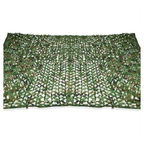 Voile d'ombrage rectangulaire motif camouflage 3x5 M maille verte