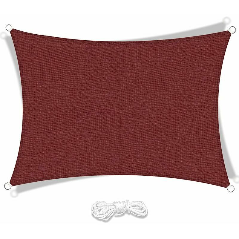 Start - Voile d'ombrage Rectangulaire Polyester Toile d'ombrage Imperméable Anti uv pour Terrasse Camping Extérieur Jardin (2 x 3 m Rouge foncé)