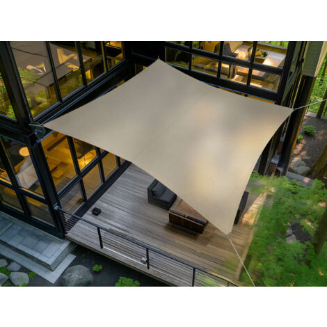 Voile d'ombrage rectangulaire RIVAGE Grège - 4 x 3 m - Qualité Premium Jardiline